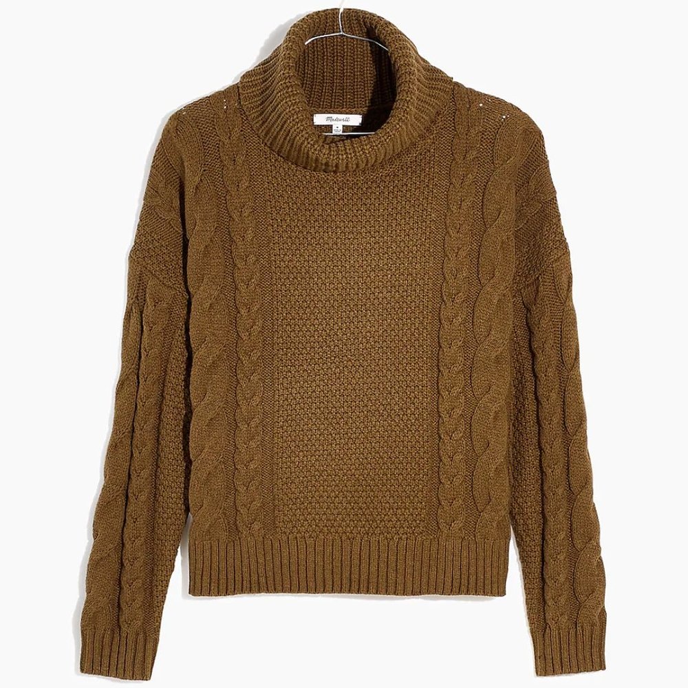 Madewell cable knit Turtleneck Sweater